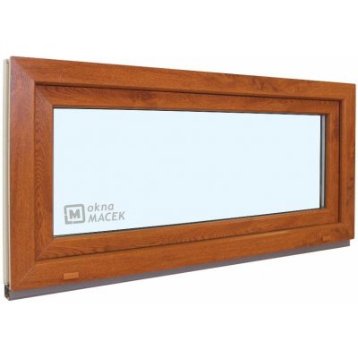 KNIPPING Plastové okno - 70 AD, 1200x600 mm, S, zlatý dub Sklo: čiré, Barva, imitace: zlatý dub/bílá (jednostranně) – HobbyKompas.cz