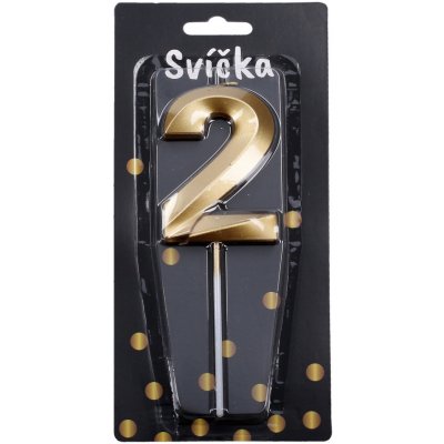 Wiky Párty svíčka číslo 2 zlatá – Sleviste.cz