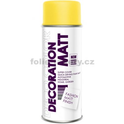 DecoColor Barva ve spreji lesklá RAL 1023 žlutý - 400 ml – HobbyKompas.cz