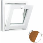 ALUPLAST Sklopné plastové okno zlatý dub/bílé 50x50 – HobbyKompas.cz
