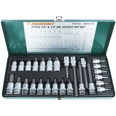 JONNESWAY Sada zástrčných hlavic Imbus a XZN (Spline), 1/2" a 3/8", 27 kusů - JONNESWAY S06H4127S – Hledejceny.cz