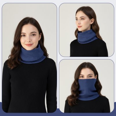 Pletený nákrčník s fleecovou podšívkou Kono modrý – Sleviste.cz