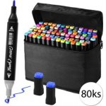 KIK KX5308_2 Oboustranné lihové fixy v pouzdře 80 ks – Zboží Živě