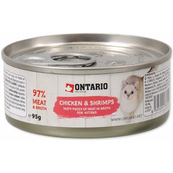 Ontario kuřecí kousky a krevety pro koťata 95 g
