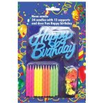 Svíčky na dort neonové s nápisem Happy Birthday Alvarak – Zboží Dáma