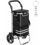 Songmics Skládací nákupní vozík s izolační chladící taškou černý – Sleviste.cz