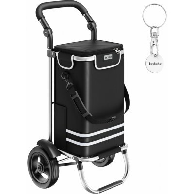 Songmics Skládací nákupní vozík s izolační chladící taškou černý – Sleviste.cz
