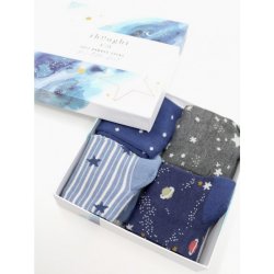 Dětské bambusové ponožky Twinkle blue 4 set Thought Fashion Modrá