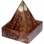Nefertitis Stojánek z mangového dřeva pro vonné kužely Pyramida Slon 9 x 11 cm – Zboží Dáma