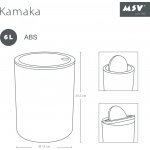 MSV výklopný odpadkový koš KAMAKA, pastelově růžový plast, 6 L 145205 – Zboží Dáma