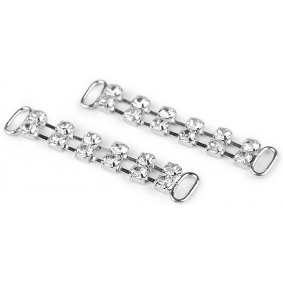 Štrasová ozdoba na oděvy a doplňky 10x50 mm stříbrná 2 ks – Zboží Dáma