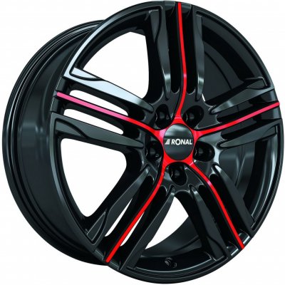 Ronal R57 7,5x17 5x108 ET45 jetblack red spoke