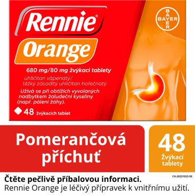 RENNIE ORANGE 680MG/80MG TBL MND 48 – Hledejceny.cz