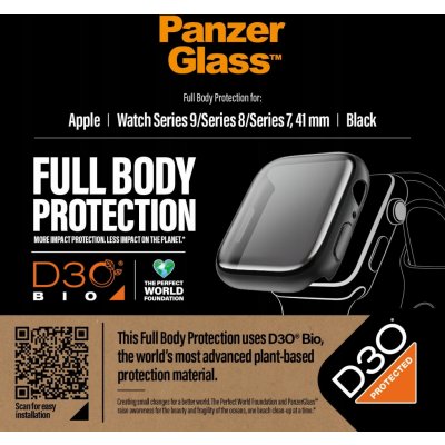 PanzerGlass Full Protection D3O černý, Apple Watch Series 7/8/9 41mm 3689 – Zboží Mobilmania