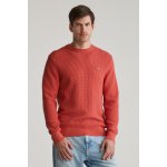 Gant Textured Cotton C-neck Brick Red – Zboží Dáma
