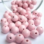Detoa dřevěné korálky světle růžové 10 mm 10 ks – Zboží Dáma