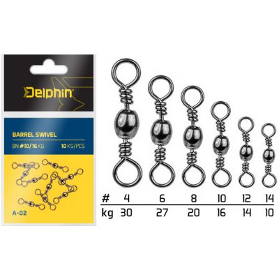 Delphin Barrel Swivel A-02 BN vel.6 10ks – Hledejceny.cz