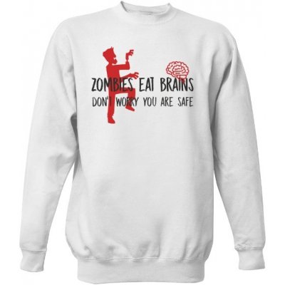 Unisex s potiskem Zombies eat brains Bílá – Zboží Mobilmania