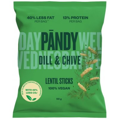Pandy Lentil Sticks dill chive - čočkové křupky kopr pažitka 50 g