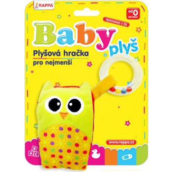 Rappa mobil plyšový baby sova s melodií a chrastítkem