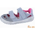 Jonap Barefoot kožené sandálky Fela šedá růžová – Zboží Mobilmania