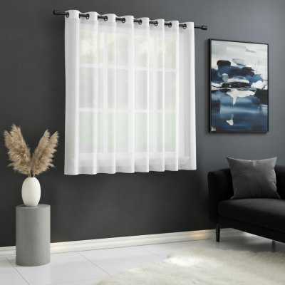 Dekorační krátká záclona s kroužky EDEN bílá 300x160 cm MyBestHome – Hledejceny.cz