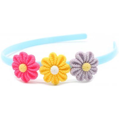 Dětská čelenka s květinami Barva: modrá – Zboží Dáma