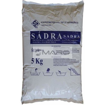 Gypstrend Sádra stavební 5 kg, šedá SÁDRA ŠEDÁ 5KG – Zboží Mobilmania