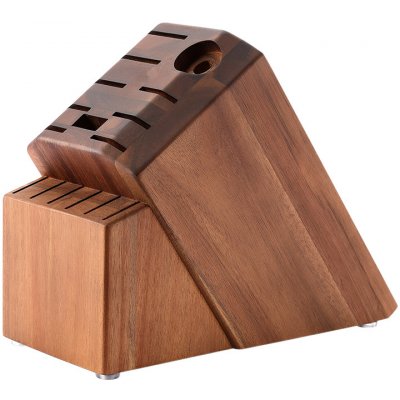 Stojánek na 14 nožů, ocílku a nůžky - akácie XinZuo – Zboží Dáma