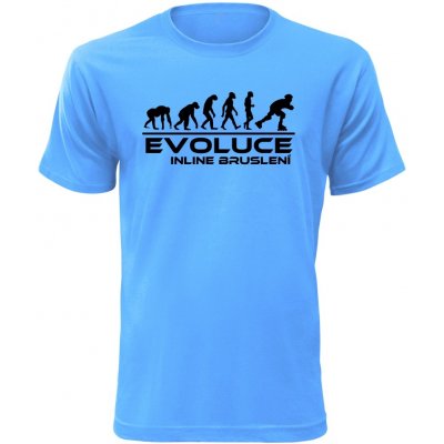 Pánské tričko Evoluce Inline bruslení Azurová – Zboží Mobilmania