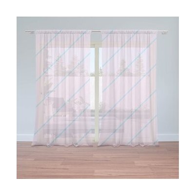 Sablio Záclony Modré pruhy na růžové: 2ks 150x250cm – Hledejceny.cz