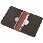 Kožené pouzdro na karty a doklady - hnědé hladké – Zboží Živě