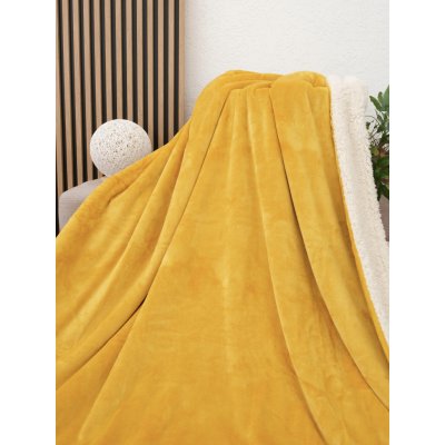 MKLuzkoviny.cz Beránková deka mikroplyš Exclusive Laura hořčicová 150x200 – Zboží Dáma