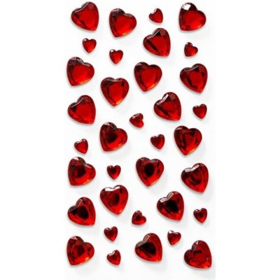 Galeria Papieru Samolepicí dekorační srdíčka - mix velikostí, červené, 35 ks – Sleviste.cz
