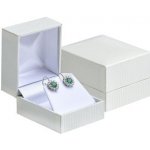 Šperky4U Bílá koženková krabička na náušnice nebo řetízek KR0062-WH