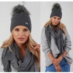 Fashionweek dámská zimní čepice s bambulí flísová podšívka ZIZI-V13 grafitová – Hledejceny.cz