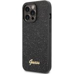 Pouzdro Guess Glitter Flakes Metal Logo Apple iPhone 14 Pro černé – Zboží Mobilmania