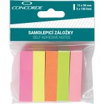 Záložky samolepicí 12 x 50 mm, papírové, 5 x 100 ks – Zboží Dáma