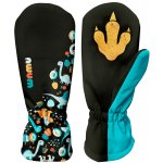 Wamu Dětské softshellové rukavice, Dinosauři černo-hnědá – Zboží Dáma