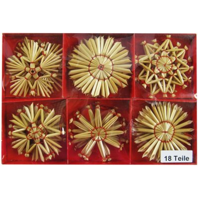 GEROMA Vánoční ozdoby slaměné přírodní 6 cm, 18 ks – Zboží Dáma