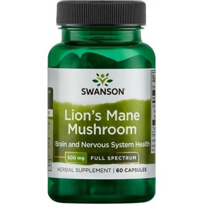 Swanson Korálovec Ježatý Lion's Mane 500 mg 60 kapslí