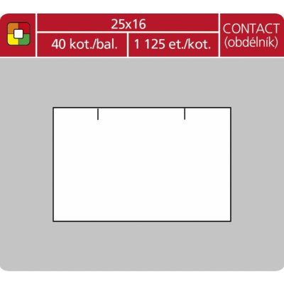 SK Label cenové etikety CONTACT - 25x16, 1125 ks, bílé – Zbozi.Blesk.cz