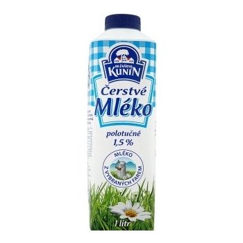 Mlékárna Kunín Čerstvé polotučné mléko 1 l