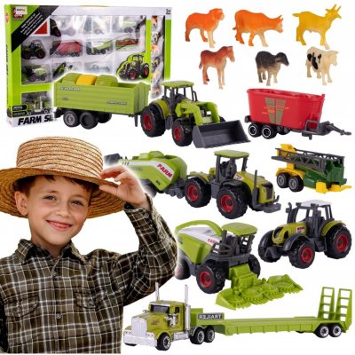 Majlo Toys Souprava 2 traktorů a kombajnu s příslušenstvím Farmer Set – Zboží Mobilmania