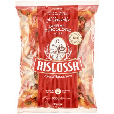 Pastificio Riscossa Spirali tricolori tříbarevná vřetena 0,5 kg – Zboží Dáma