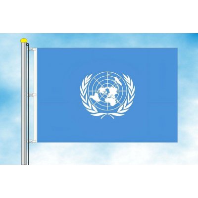LIBEA, s.r.o. Vlajka OSN Rozměr: 40×60 cm, Uchycení: Karabiny na stožár – Hledejceny.cz