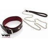 SM, BDSM, fetiš WHIPS Leather Collar with Leash for Her obojek s odepínacím vodítkem