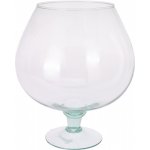 Skleněná váza na stopce z recyklovaného skla 26x22,5 cm – Zboží Mobilmania