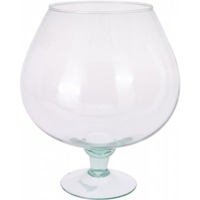 Skleněná váza na stopce z recyklovaného skla 26x22,5 cm – Zboží Mobilmania