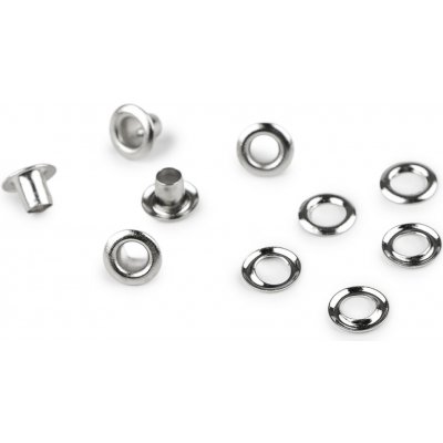 Prima-obchod Průchodky s podložkou vnitřní Ø4 mm / vnější Ø7,5 mm na silnější látky, barva 2 nikl – Zbozi.Blesk.cz